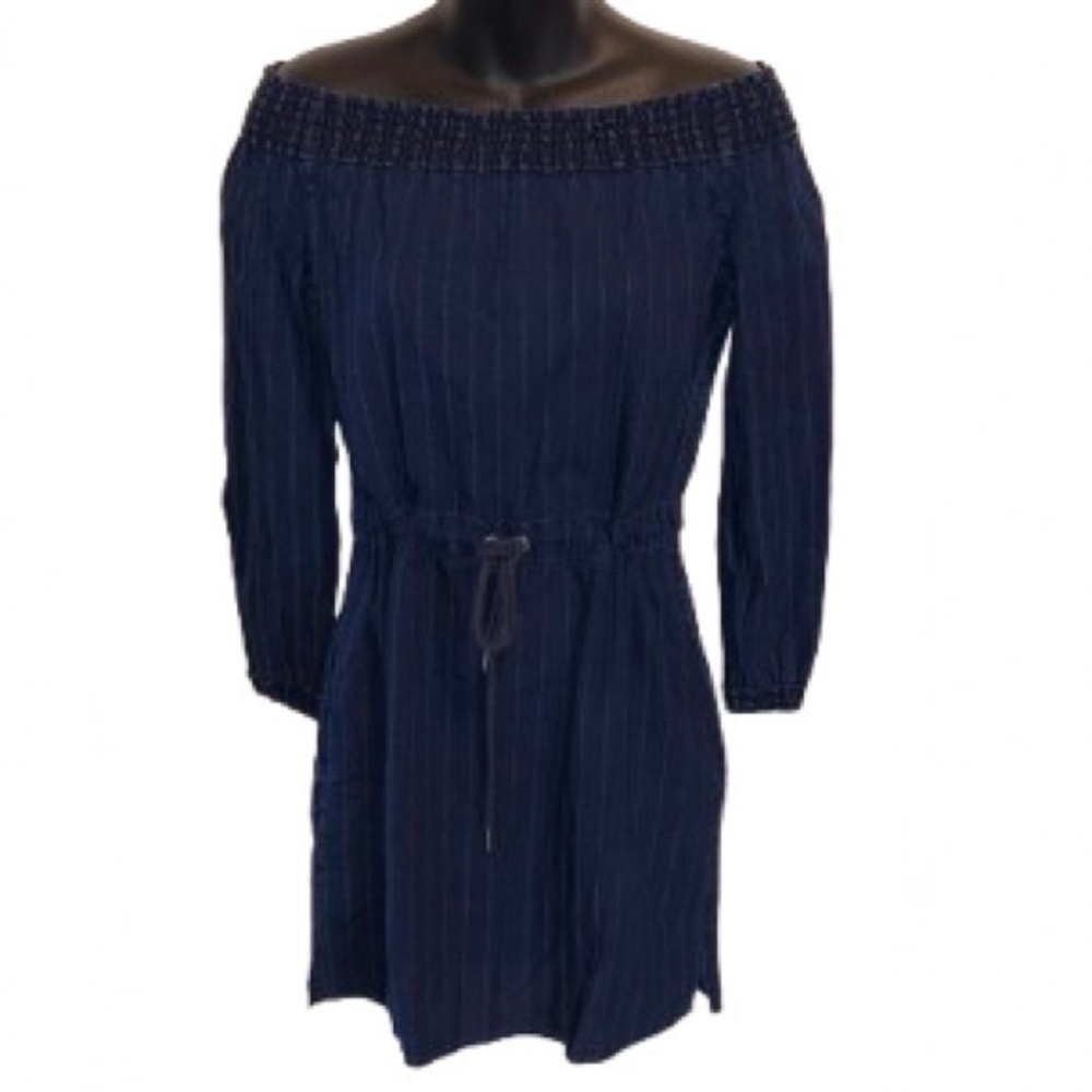 rag & bone Navy Striped Off-Shoulder Dress size XS